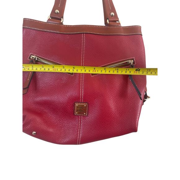 Dooney & Bourke Pebble Leather Small Sara Bag Red - Picture 2 of 6